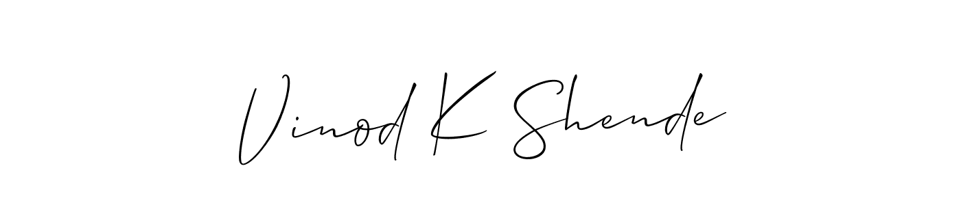Best and Professional Signature Style for Vinod K Shende. Allison_Script Best Signature Style Collection. Vinod K Shende signature style 2 images and pictures png