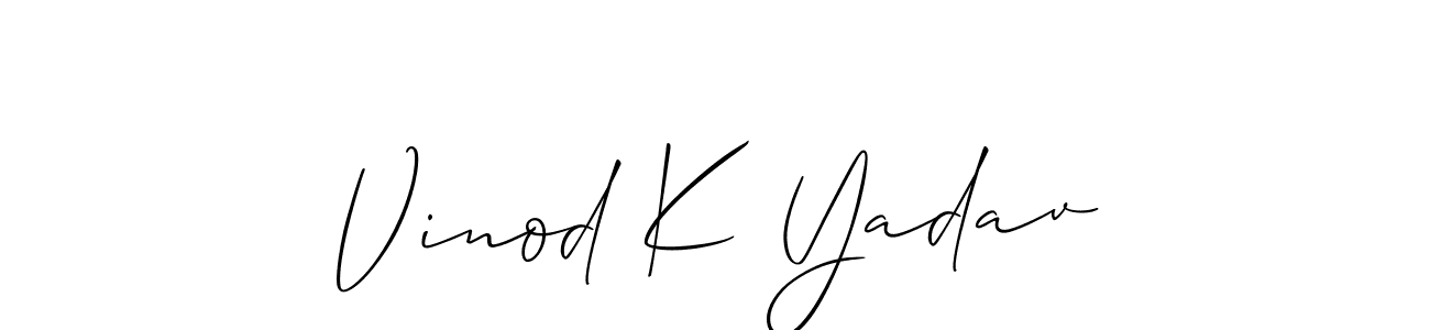 Vinod K Yadav stylish signature style. Best Handwritten Sign (Allison_Script) for my name. Handwritten Signature Collection Ideas for my name Vinod K Yadav. Vinod K Yadav signature style 2 images and pictures png