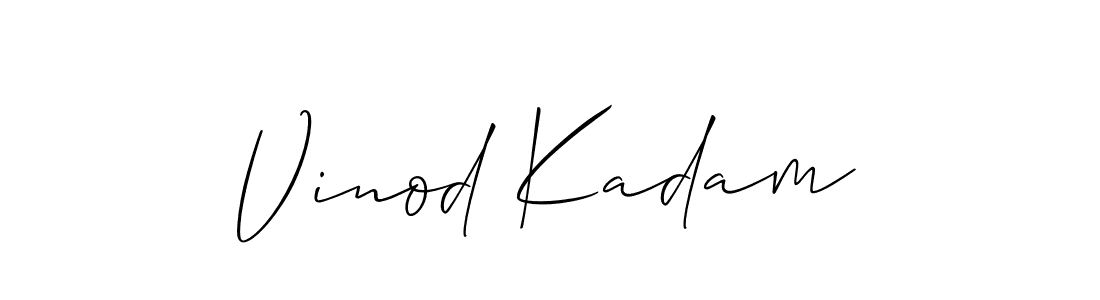 How to make Vinod Kadam name signature. Use Allison_Script style for creating short signs online. This is the latest handwritten sign. Vinod Kadam signature style 2 images and pictures png