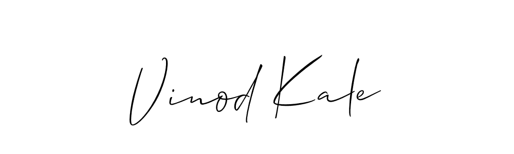 How to make Vinod Kale name signature. Use Allison_Script style for creating short signs online. This is the latest handwritten sign. Vinod Kale signature style 2 images and pictures png