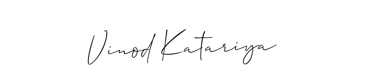 The best way (Allison_Script) to make a short signature is to pick only two or three words in your name. The name Vinod Katariya include a total of six letters. For converting this name. Vinod Katariya signature style 2 images and pictures png