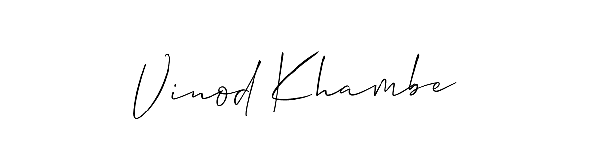 Make a short Vinod Khambe signature style. Manage your documents anywhere anytime using Allison_Script. Create and add eSignatures, submit forms, share and send files easily. Vinod Khambe signature style 2 images and pictures png