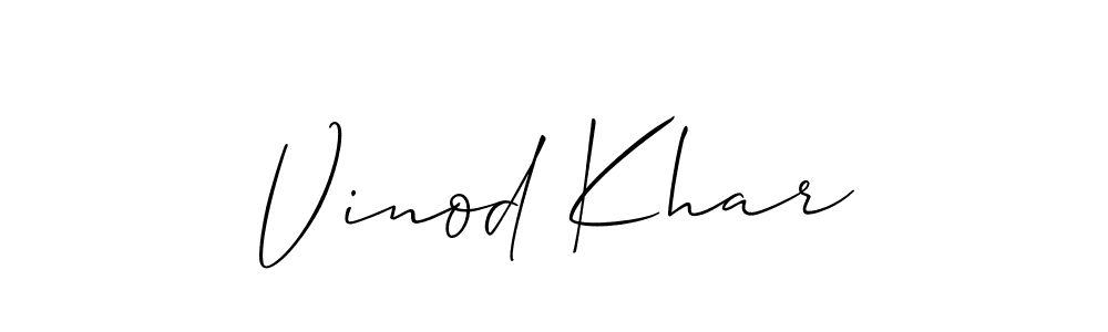 How to make Vinod Khar signature? Allison_Script is a professional autograph style. Create handwritten signature for Vinod Khar name. Vinod Khar signature style 2 images and pictures png
