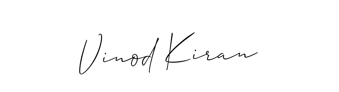 How to make Vinod Kiran signature? Allison_Script is a professional autograph style. Create handwritten signature for Vinod Kiran name. Vinod Kiran signature style 2 images and pictures png