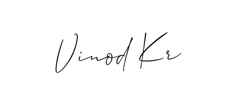 How to Draw Vinod Kr signature style? Allison_Script is a latest design signature styles for name Vinod Kr. Vinod Kr signature style 2 images and pictures png