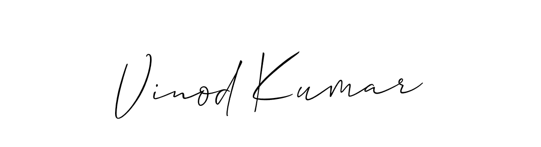 How to make Vinod Kumar name signature. Use Allison_Script style for creating short signs online. This is the latest handwritten sign. Vinod Kumar signature style 2 images and pictures png