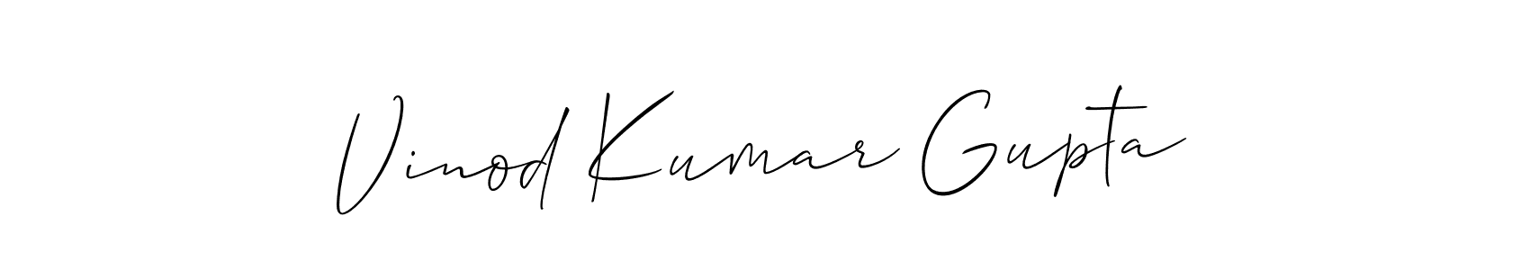 Use a signature maker to create a handwritten signature online. With this signature software, you can design (Allison_Script) your own signature for name Vinod Kumar Gupta. Vinod Kumar Gupta signature style 2 images and pictures png