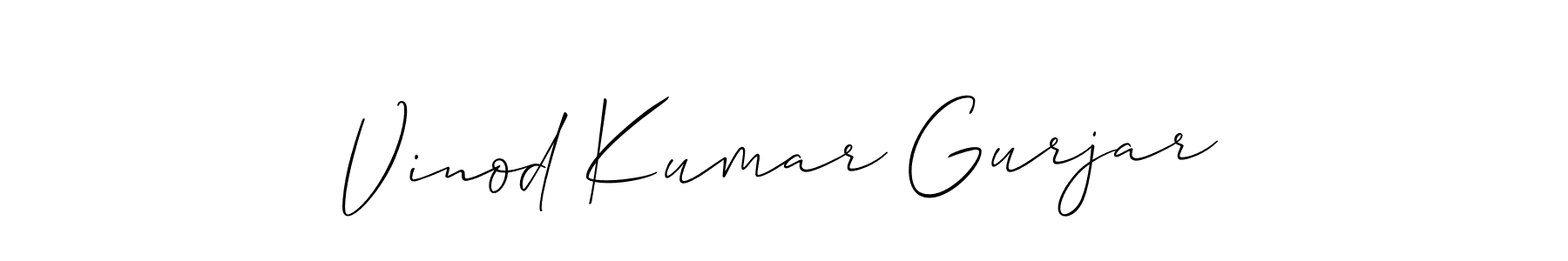 Also we have Vinod Kumar Gurjar name is the best signature style. Create professional handwritten signature collection using Allison_Script autograph style. Vinod Kumar Gurjar signature style 2 images and pictures png