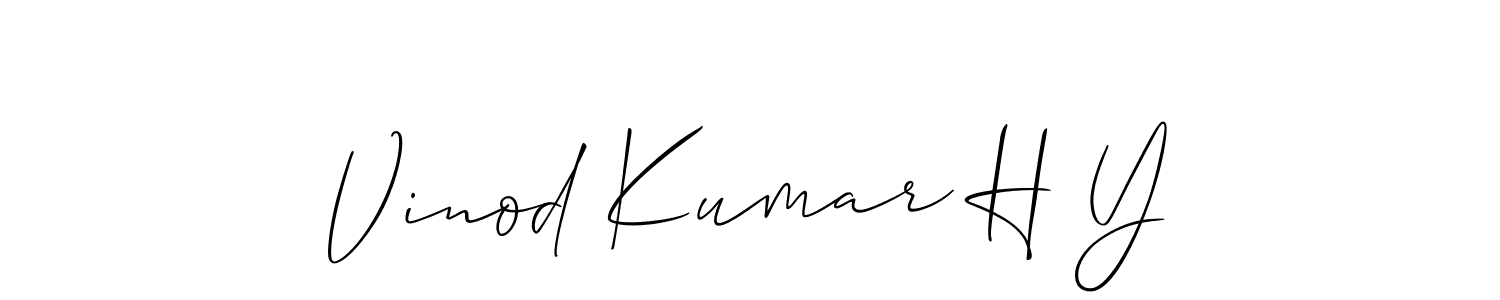 You should practise on your own different ways (Allison_Script) to write your name (Vinod Kumar H Y) in signature. don't let someone else do it for you. Vinod Kumar H Y signature style 2 images and pictures png