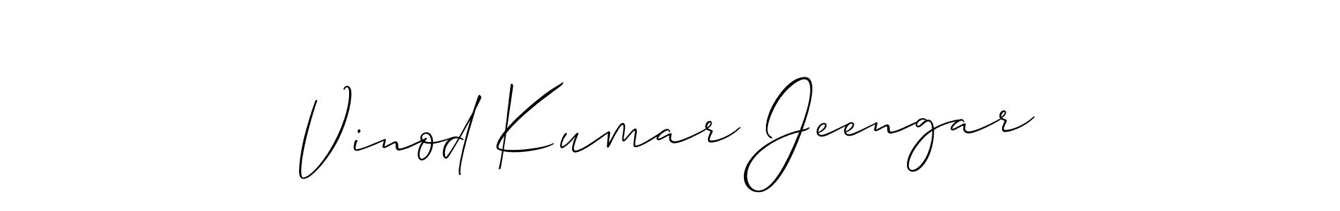 Make a beautiful signature design for name Vinod Kumar Jeengar. With this signature (Allison_Script) style, you can create a handwritten signature for free. Vinod Kumar Jeengar signature style 2 images and pictures png