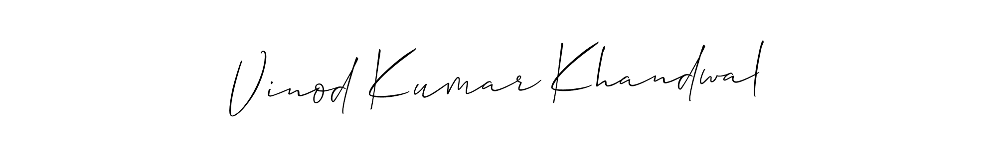 Make a beautiful signature design for name Vinod Kumar Khandwal. With this signature (Allison_Script) style, you can create a handwritten signature for free. Vinod Kumar Khandwal signature style 2 images and pictures png