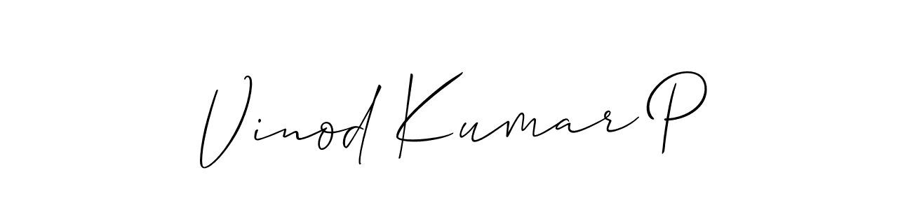 Vinod Kumar P stylish signature style. Best Handwritten Sign (Allison_Script) for my name. Handwritten Signature Collection Ideas for my name Vinod Kumar P. Vinod Kumar P signature style 2 images and pictures png