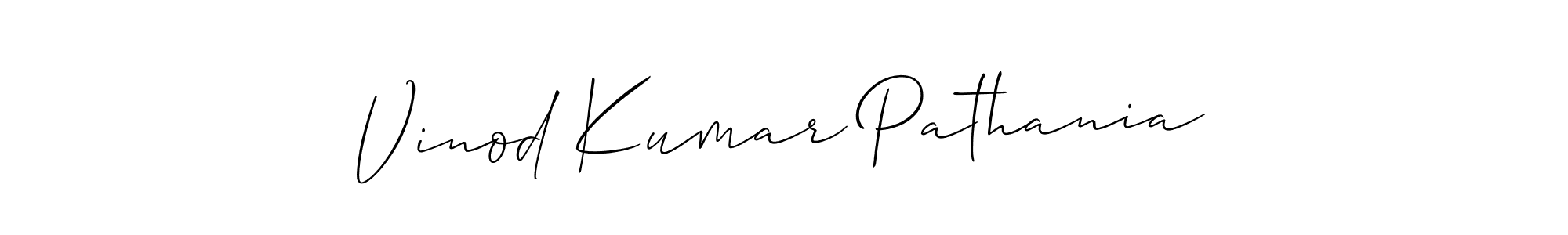 Create a beautiful signature design for name Vinod Kumar Pathania. With this signature (Allison_Script) fonts, you can make a handwritten signature for free. Vinod Kumar Pathania signature style 2 images and pictures png