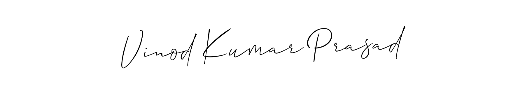 You should practise on your own different ways (Allison_Script) to write your name (Vinod Kumar Prasad) in signature. don't let someone else do it for you. Vinod Kumar Prasad signature style 2 images and pictures png