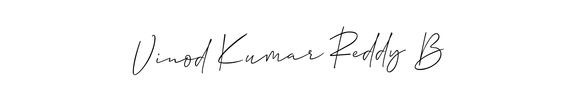 The best way (Allison_Script) to make a short signature is to pick only two or three words in your name. The name Vinod Kumar Reddy B include a total of six letters. For converting this name. Vinod Kumar Reddy B signature style 2 images and pictures png