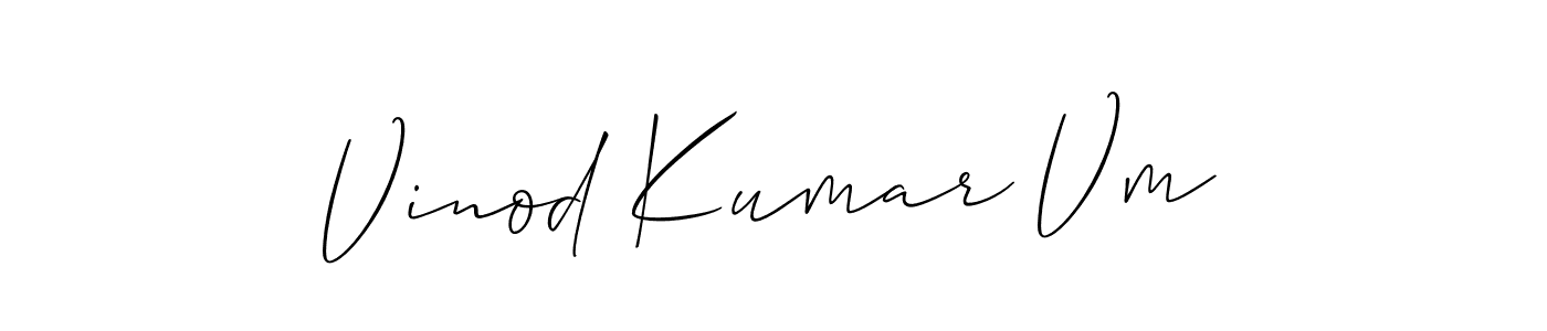 Vinod Kumar Vm stylish signature style. Best Handwritten Sign (Allison_Script) for my name. Handwritten Signature Collection Ideas for my name Vinod Kumar Vm. Vinod Kumar Vm signature style 2 images and pictures png