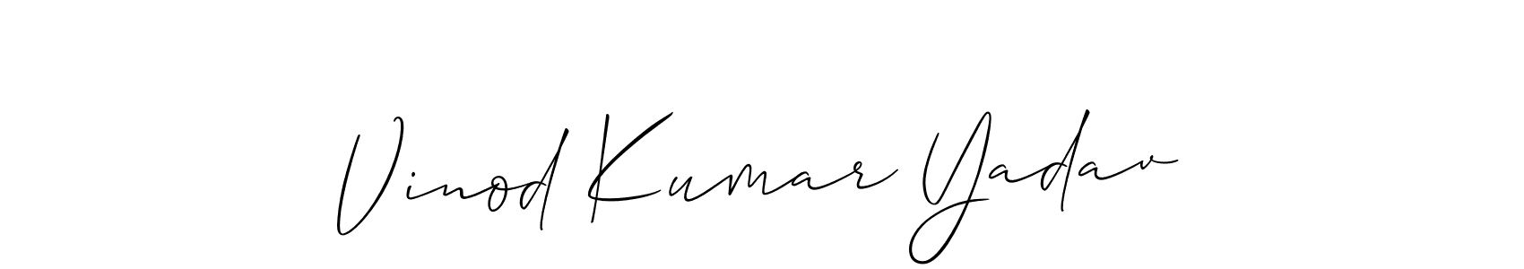 You should practise on your own different ways (Allison_Script) to write your name (Vinod Kumar Yadav) in signature. don't let someone else do it for you. Vinod Kumar Yadav signature style 2 images and pictures png