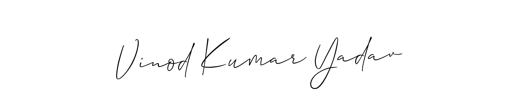 You should practise on your own different ways (Allison_Script) to write your name (Vinod Kumar Yadav) in signature. don't let someone else do it for you. Vinod Kumar Yadav signature style 2 images and pictures png