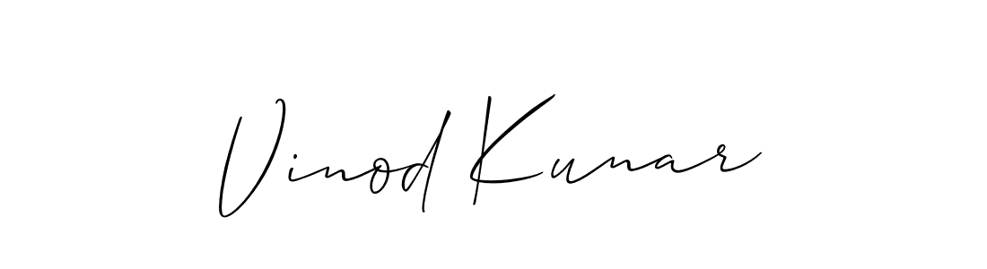 Design your own signature with our free online signature maker. With this signature software, you can create a handwritten (Allison_Script) signature for name Vinod Kunar. Vinod Kunar signature style 2 images and pictures png