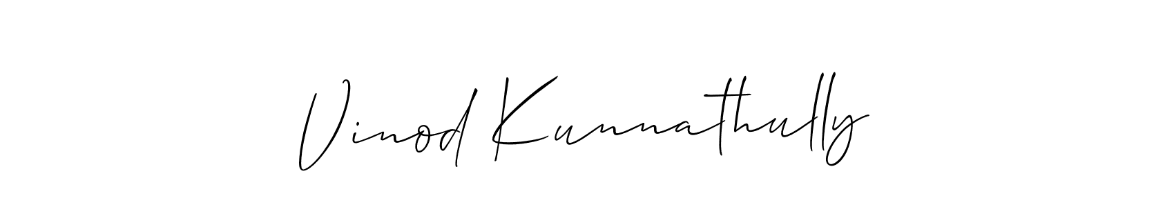 How to make Vinod Kunnathully signature? Allison_Script is a professional autograph style. Create handwritten signature for Vinod Kunnathully name. Vinod Kunnathully signature style 2 images and pictures png