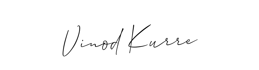 Create a beautiful signature design for name Vinod Kurre. With this signature (Allison_Script) fonts, you can make a handwritten signature for free. Vinod Kurre signature style 2 images and pictures png