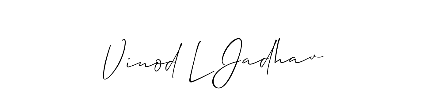 It looks lik you need a new signature style for name Vinod L Jadhav. Design unique handwritten (Allison_Script) signature with our free signature maker in just a few clicks. Vinod L Jadhav signature style 2 images and pictures png