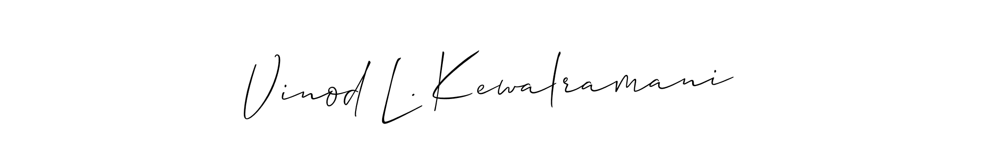 Vinod L. Kewalramani stylish signature style. Best Handwritten Sign (Allison_Script) for my name. Handwritten Signature Collection Ideas for my name Vinod L. Kewalramani. Vinod L. Kewalramani signature style 2 images and pictures png