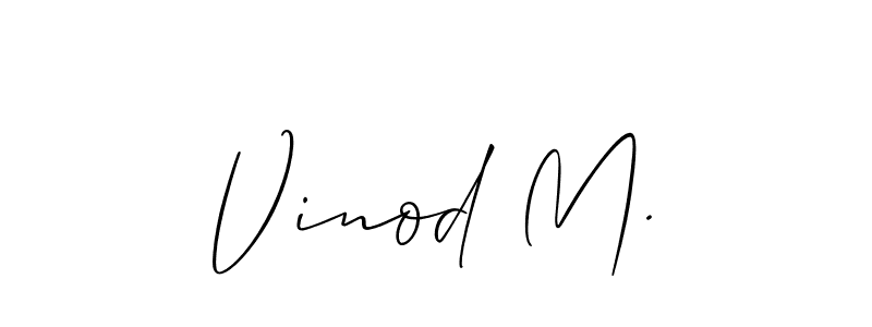 Also You can easily find your signature by using the search form. We will create Vinod M. name handwritten signature images for you free of cost using Allison_Script sign style. Vinod M. signature style 2 images and pictures png