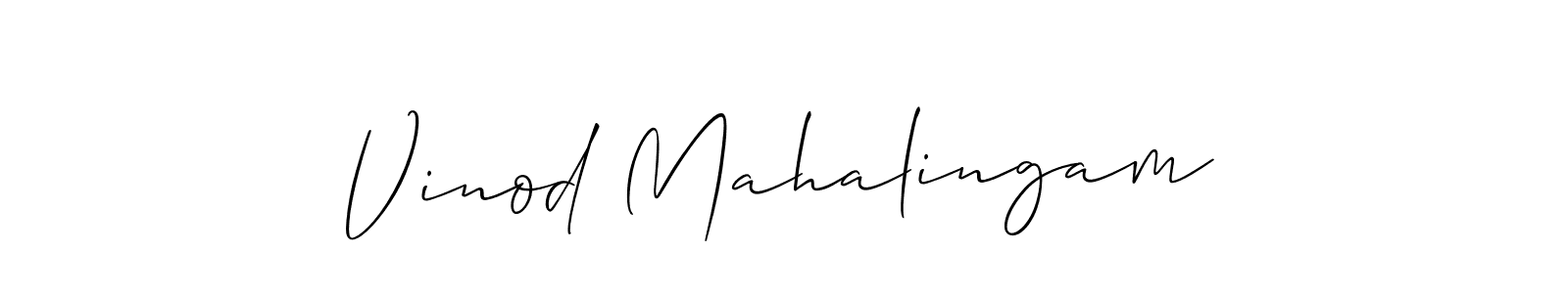 Use a signature maker to create a handwritten signature online. With this signature software, you can design (Allison_Script) your own signature for name Vinod Mahalingam. Vinod Mahalingam signature style 2 images and pictures png