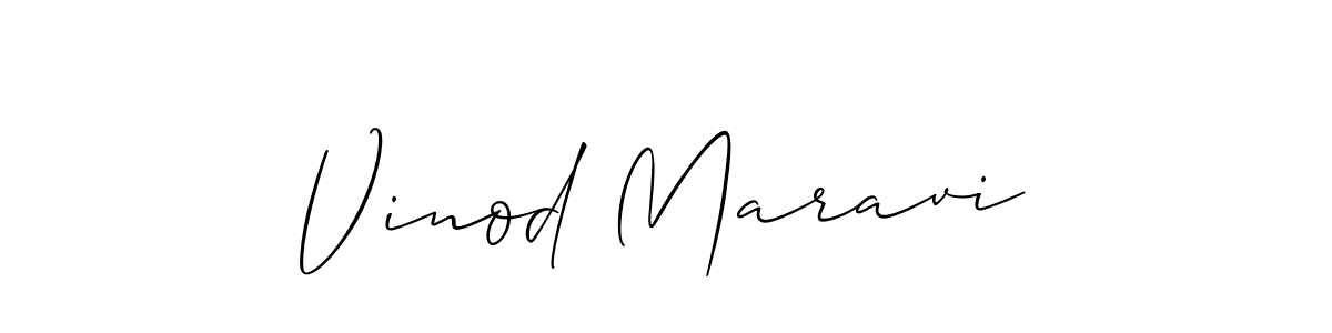 How to make Vinod Maravi name signature. Use Allison_Script style for creating short signs online. This is the latest handwritten sign. Vinod Maravi signature style 2 images and pictures png