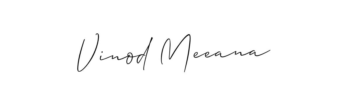 Create a beautiful signature design for name Vinod Meeana. With this signature (Allison_Script) fonts, you can make a handwritten signature for free. Vinod Meeana signature style 2 images and pictures png