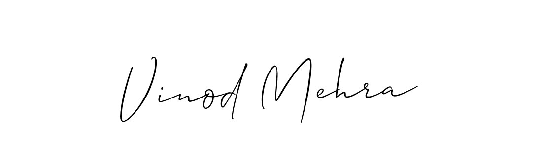 It looks lik you need a new signature style for name Vinod Mehra. Design unique handwritten (Allison_Script) signature with our free signature maker in just a few clicks. Vinod Mehra signature style 2 images and pictures png