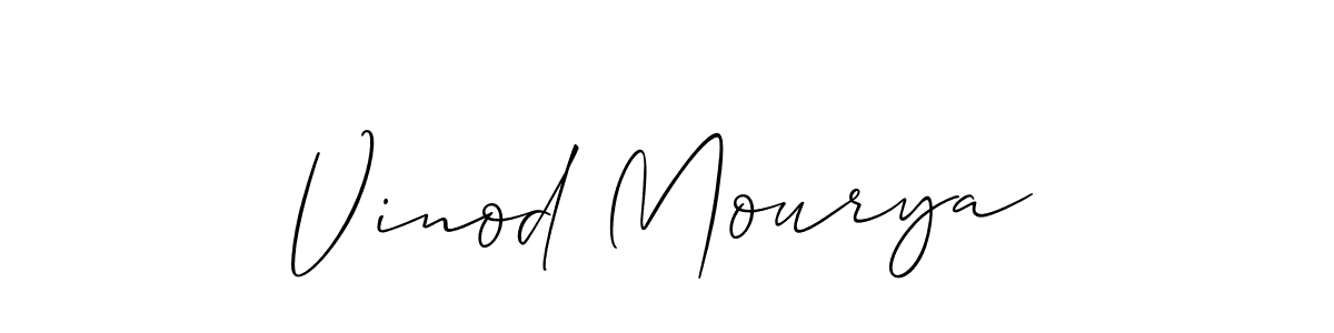 Make a beautiful signature design for name Vinod Mourya. With this signature (Allison_Script) style, you can create a handwritten signature for free. Vinod Mourya signature style 2 images and pictures png