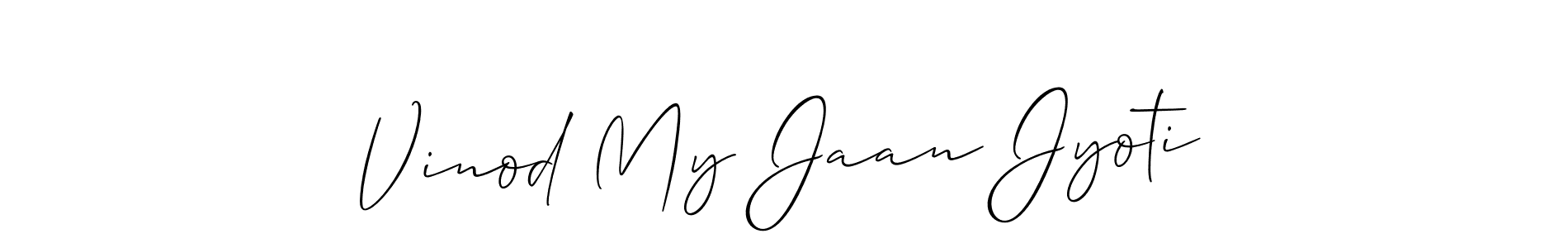 Similarly Allison_Script is the best handwritten signature design. Signature creator online .You can use it as an online autograph creator for name Vinod My Jaan Jyoti. Vinod My Jaan Jyoti signature style 2 images and pictures png
