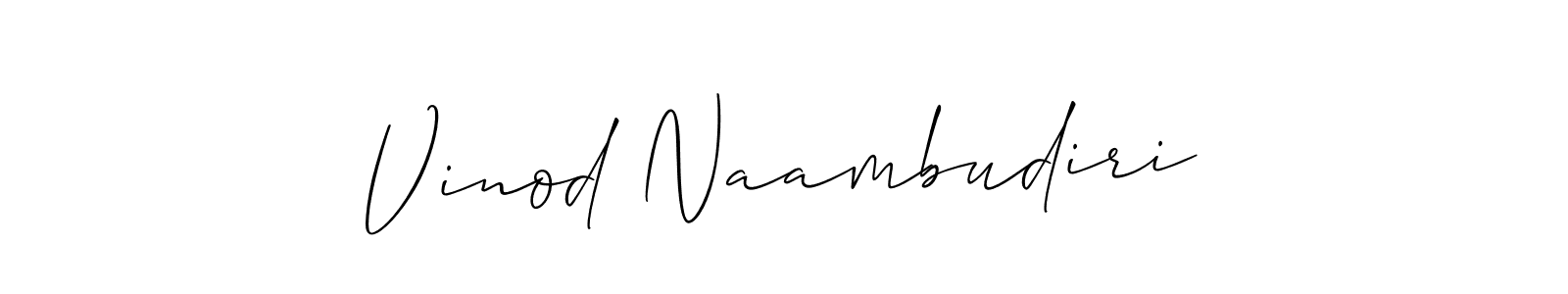 How to make Vinod Naambudiri name signature. Use Allison_Script style for creating short signs online. This is the latest handwritten sign. Vinod Naambudiri signature style 2 images and pictures png