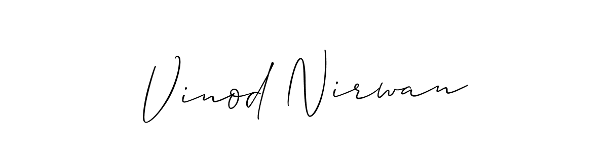 Also we have Vinod Nirwan name is the best signature style. Create professional handwritten signature collection using Allison_Script autograph style. Vinod Nirwan signature style 2 images and pictures png