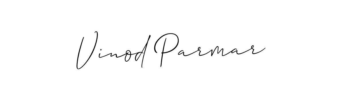 Use a signature maker to create a handwritten signature online. With this signature software, you can design (Allison_Script) your own signature for name Vinod Parmar. Vinod Parmar signature style 2 images and pictures png