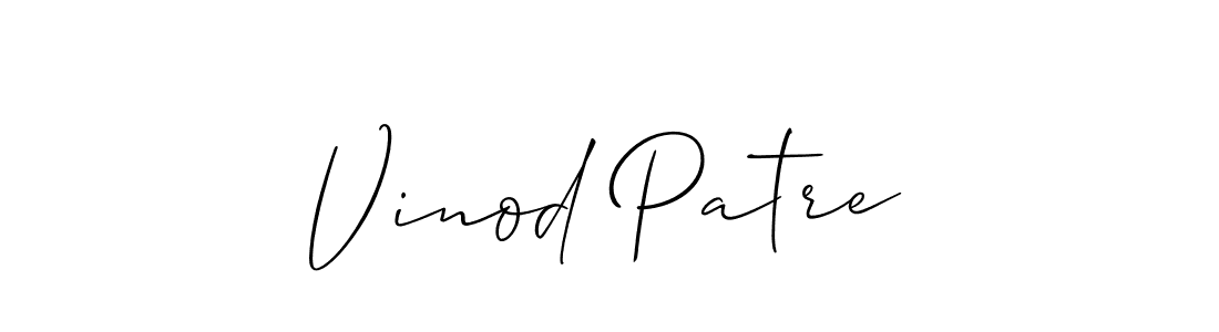 Similarly Allison_Script is the best handwritten signature design. Signature creator online .You can use it as an online autograph creator for name Vinod Patre. Vinod Patre signature style 2 images and pictures png