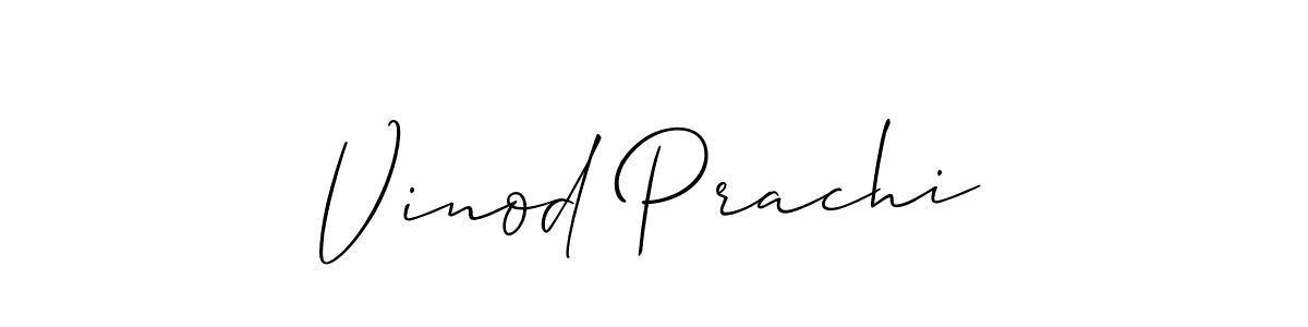 Make a beautiful signature design for name Vinod Prachi. With this signature (Allison_Script) style, you can create a handwritten signature for free. Vinod Prachi signature style 2 images and pictures png