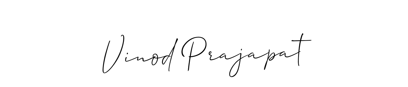 if you are searching for the best signature style for your name Vinod Prajapat. so please give up your signature search. here we have designed multiple signature styles  using Allison_Script. Vinod Prajapat signature style 2 images and pictures png