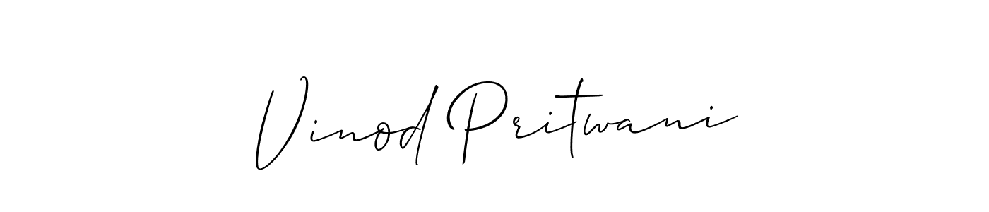 Best and Professional Signature Style for Vinod Pritwani. Allison_Script Best Signature Style Collection. Vinod Pritwani signature style 2 images and pictures png
