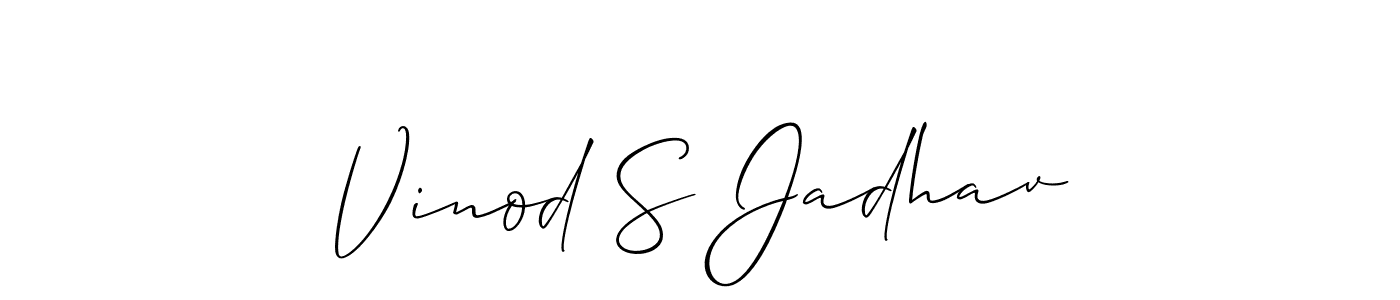 Also You can easily find your signature by using the search form. We will create Vinod S Jadhav name handwritten signature images for you free of cost using Allison_Script sign style. Vinod S Jadhav signature style 2 images and pictures png