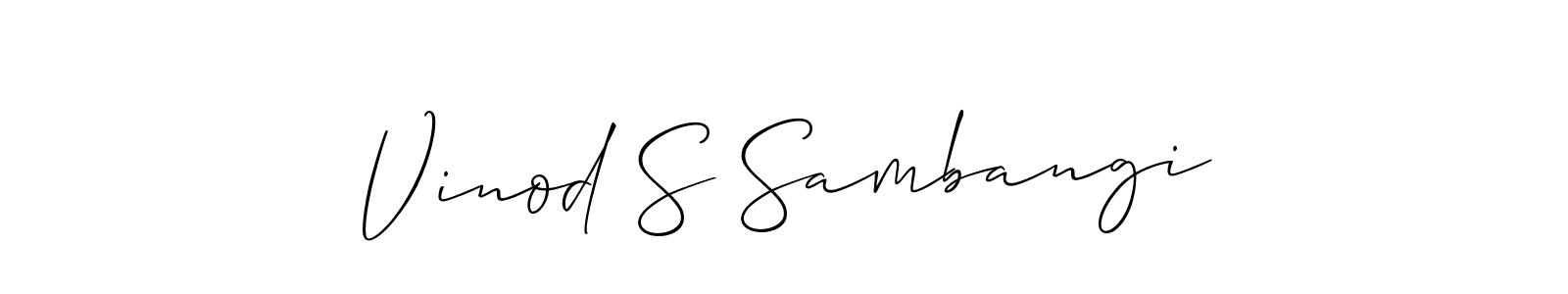 Also You can easily find your signature by using the search form. We will create Vinod S Sambangi name handwritten signature images for you free of cost using Allison_Script sign style. Vinod S Sambangi signature style 2 images and pictures png