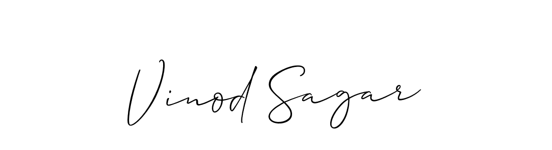 Make a beautiful signature design for name Vinod Sagar. With this signature (Allison_Script) style, you can create a handwritten signature for free. Vinod Sagar signature style 2 images and pictures png