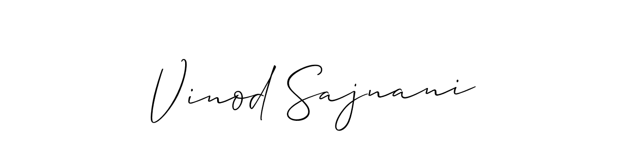 Design your own signature with our free online signature maker. With this signature software, you can create a handwritten (Allison_Script) signature for name Vinod Sajnani. Vinod Sajnani signature style 2 images and pictures png