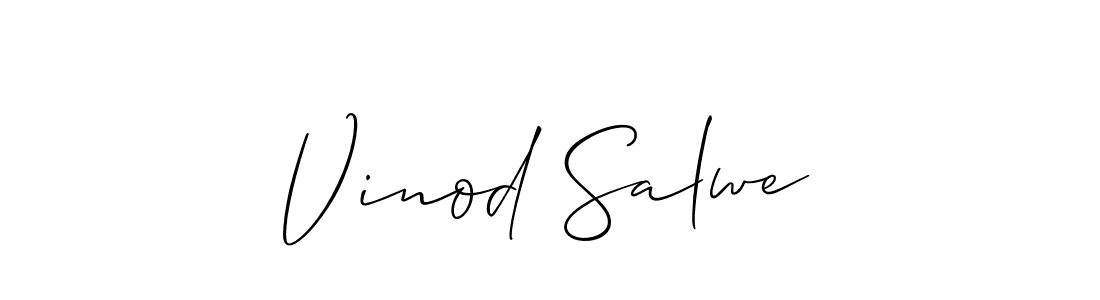 Use a signature maker to create a handwritten signature online. With this signature software, you can design (Allison_Script) your own signature for name Vinod Salwe. Vinod Salwe signature style 2 images and pictures png