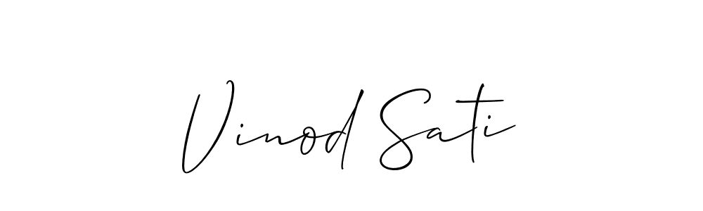 How to make Vinod Sati signature? Allison_Script is a professional autograph style. Create handwritten signature for Vinod Sati name. Vinod Sati signature style 2 images and pictures png