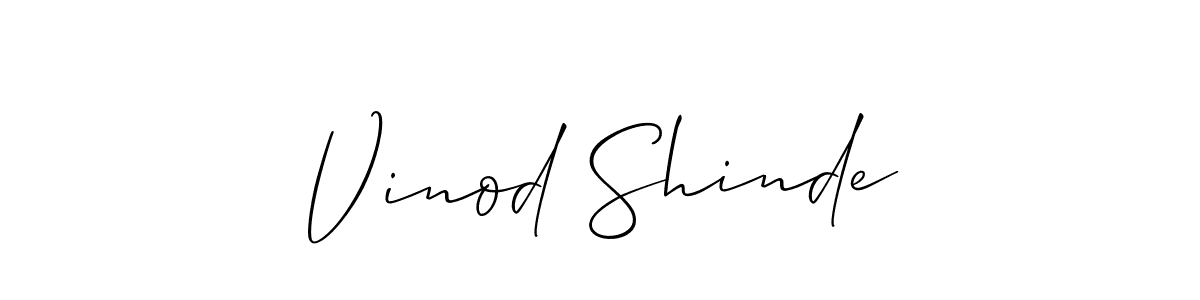 Allison_Script is a professional signature style that is perfect for those who want to add a touch of class to their signature. It is also a great choice for those who want to make their signature more unique. Get Vinod Shinde name to fancy signature for free. Vinod Shinde signature style 2 images and pictures png