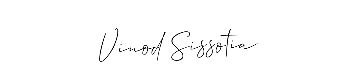 Vinod Sissotia stylish signature style. Best Handwritten Sign (Allison_Script) for my name. Handwritten Signature Collection Ideas for my name Vinod Sissotia. Vinod Sissotia signature style 2 images and pictures png