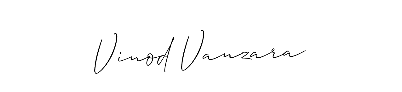 The best way (Allison_Script) to make a short signature is to pick only two or three words in your name. The name Vinod Vanzara include a total of six letters. For converting this name. Vinod Vanzara signature style 2 images and pictures png